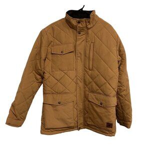 Yellowstone Mens Quilted Brown Jacket With Front Pockets Snap Closures Sz Medium